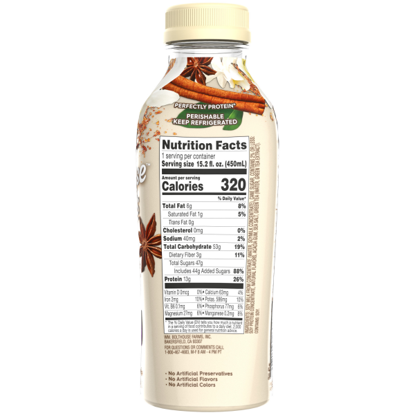 slide 12 of 25, Bolthouse Farms Perfectly Protein Vanilla Chai Tea Drink, 15.2 fl. oz. Bottle, 15.2 fl oz