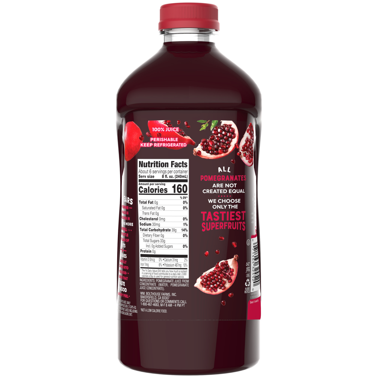 slide 2 of 7, Bolthouse Farms Pomegranate 100% Juice 52 fl oz, 52 fl oz