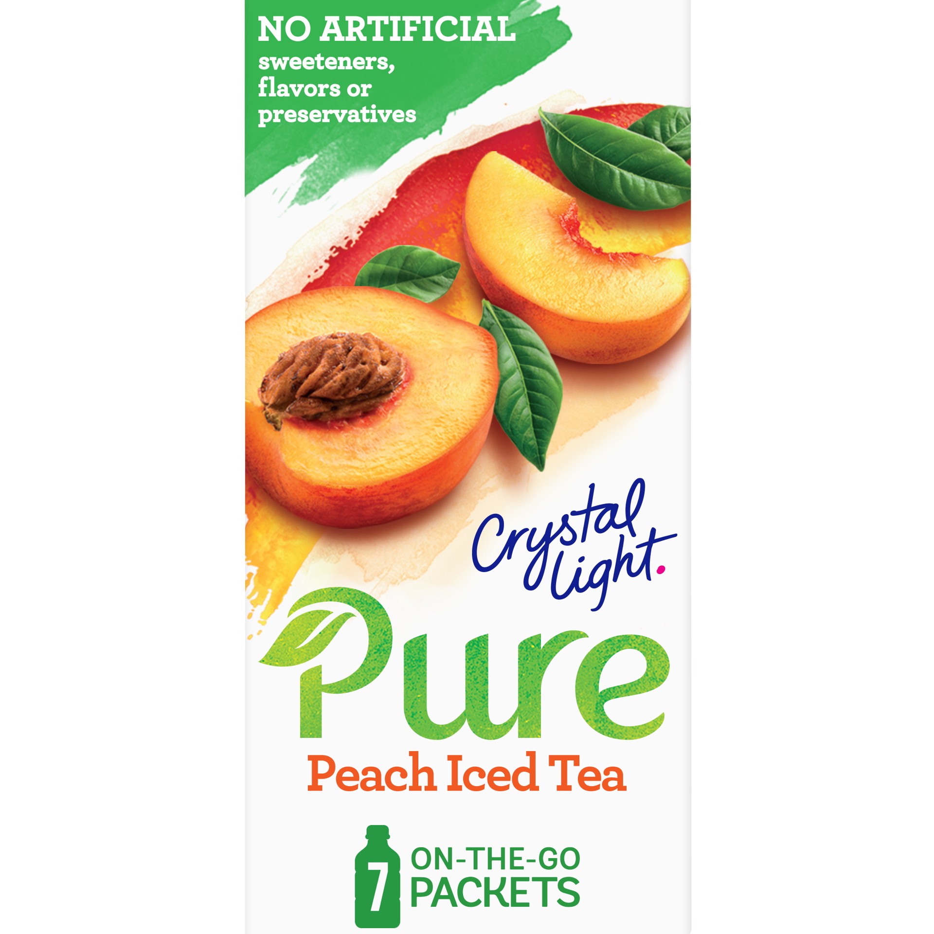 slide 1 of 5, Crystal Light Iced Tea Powdered Drink Peach, 0.13 oz