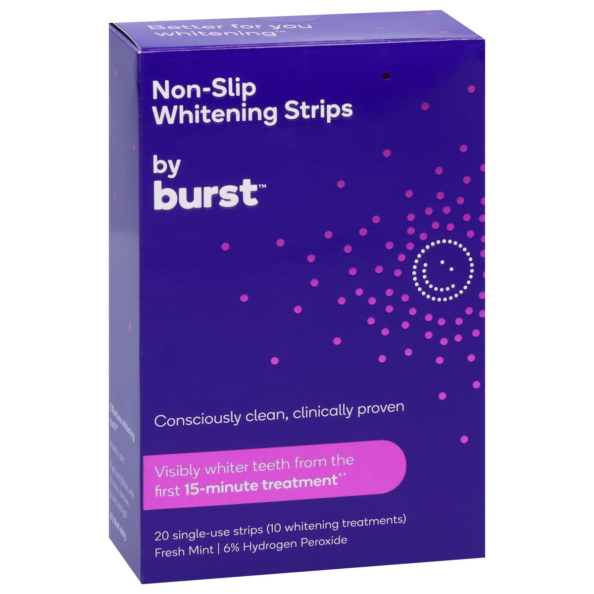 slide 4 of 9, Burst Non-Slip Fresh Mint Whitening Strips 20 ea, 20 ct