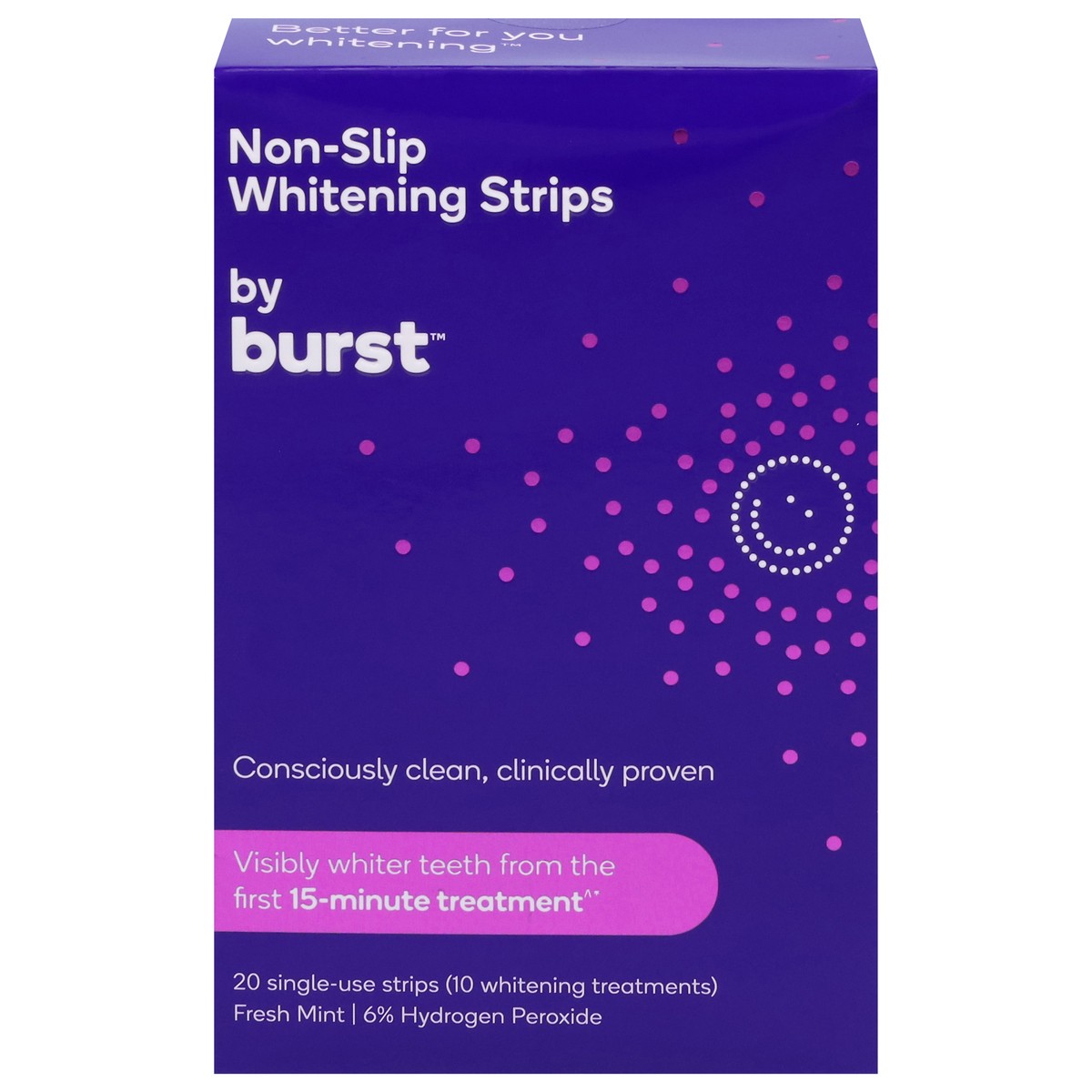slide 1 of 9, Burst Non-Slip Fresh Mint Whitening Strips 20 ea, 20 ct
