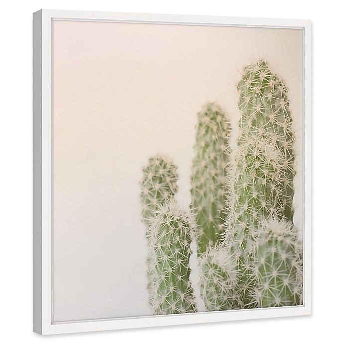 slide 2 of 6, Marmont Hill Fuzzy Cactus Framed Wall Art, 24 in x 24 in