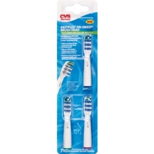 slide 1 of 1, CVS Health Easyflex Tri-Sweep Replacement Brush Heads, 3 ct