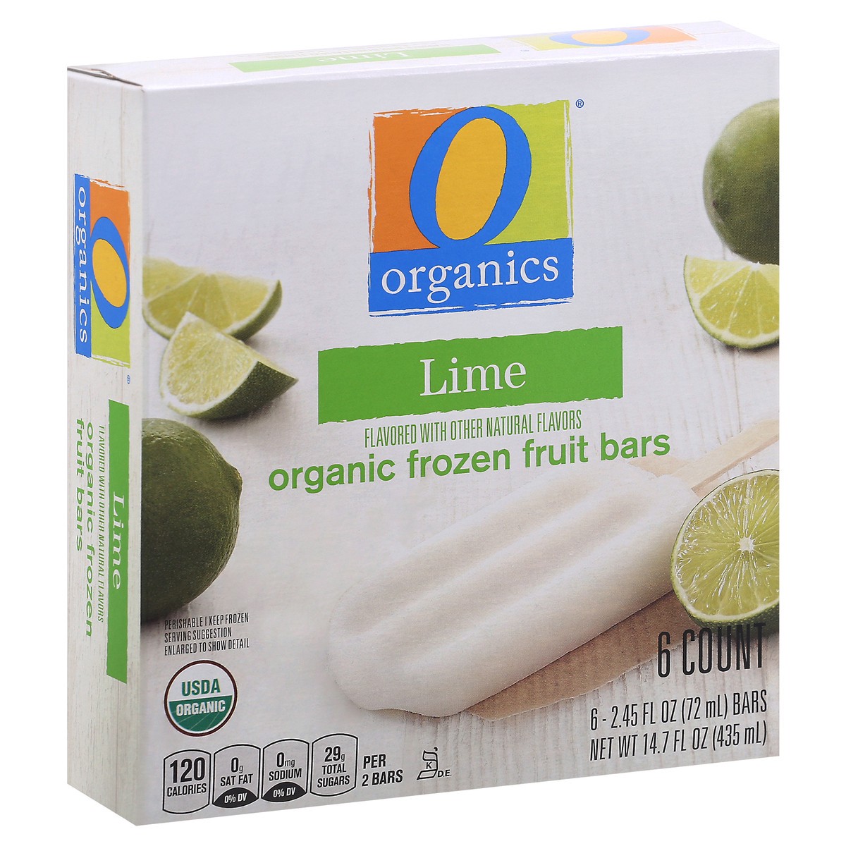 slide 1 of 9, O Orgnc Fruit Bars Lime, 6 ct; 2.45 oz
