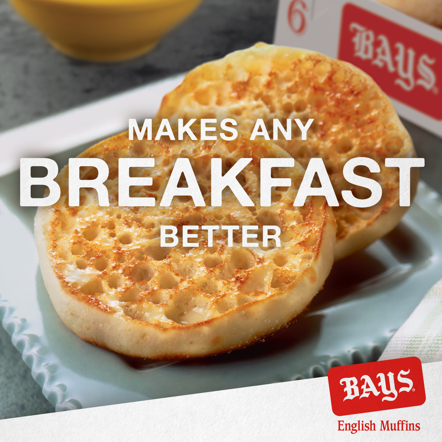 slide 3 of 4, BAYS Original English Muffins, 6 ct