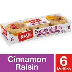 Bays Cinnamon Raisin English Muffins, 6 count, 13 oz