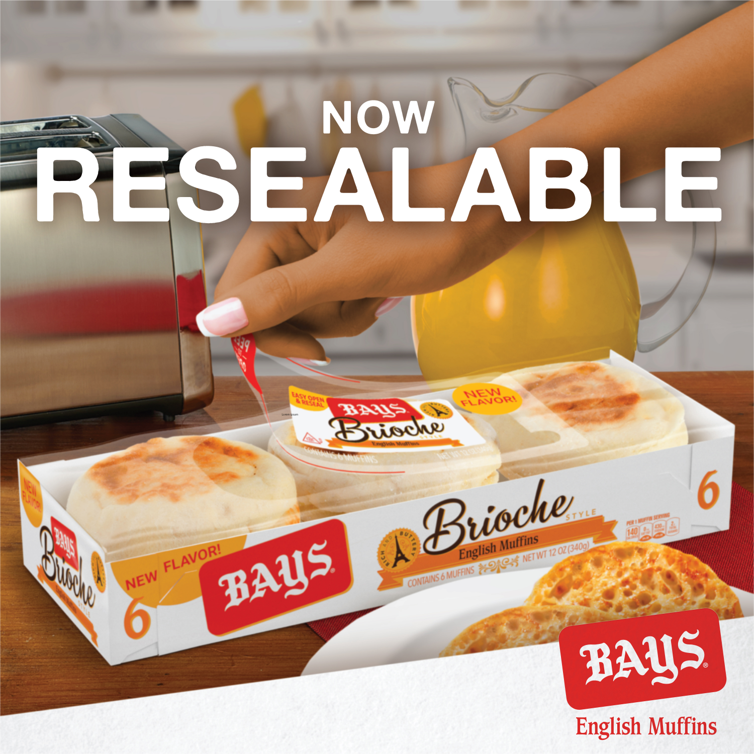 slide 2 of 4, Bays Brioche English Muffins, 6 count, 12 oz, 6 ct