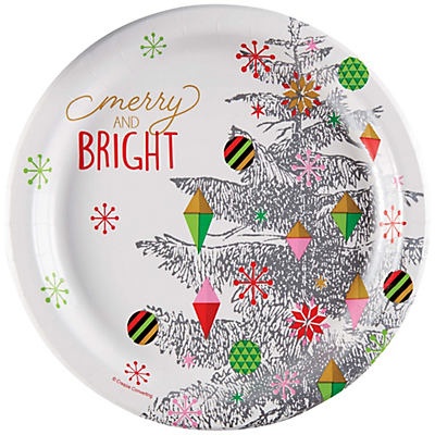 slide 1 of 1, Creative Converting Dinner Plate Bright Christmas Tree, 8 ct