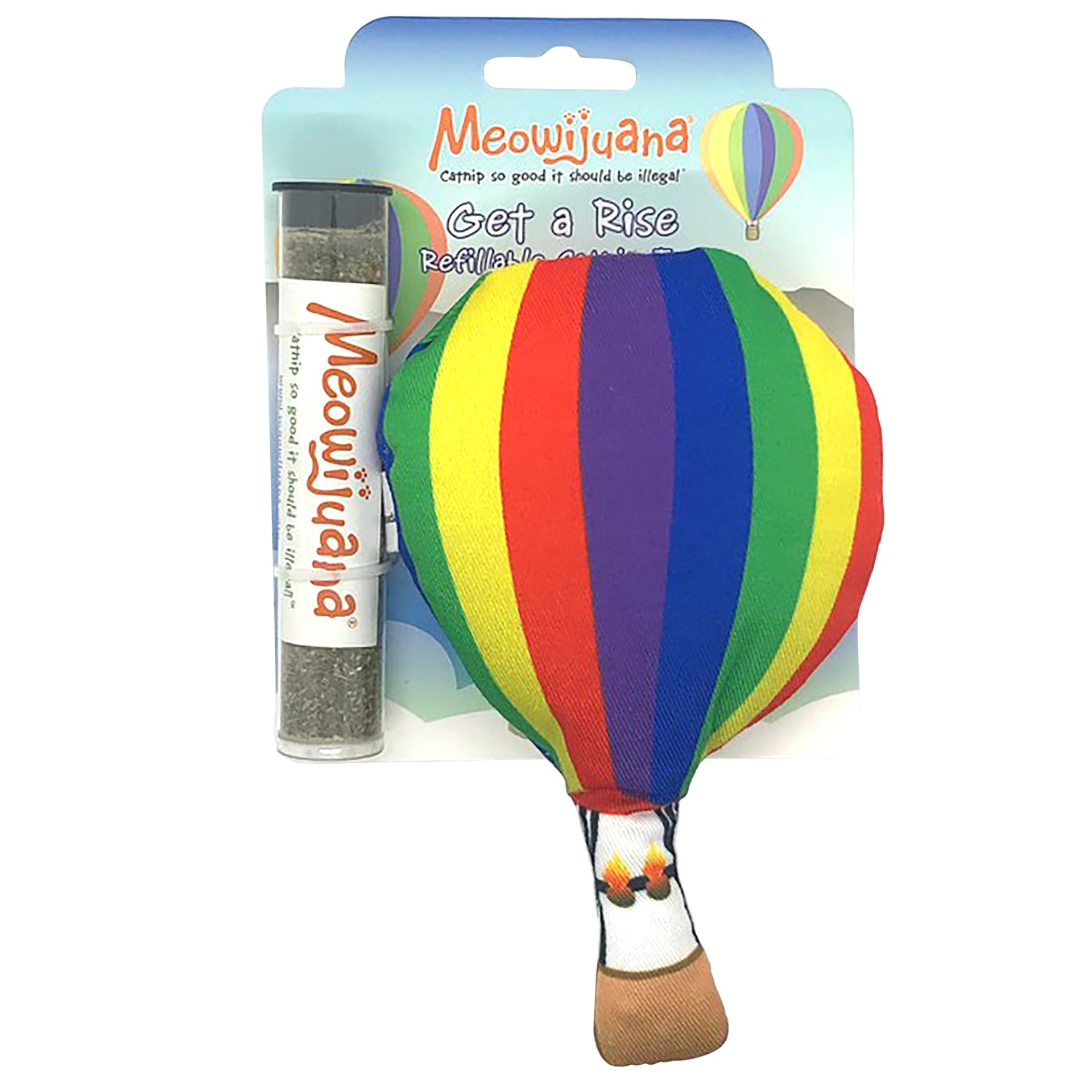 slide 1 of 1, Meowijuana Get A Rise Refillable Balloon Cat Toy, MED