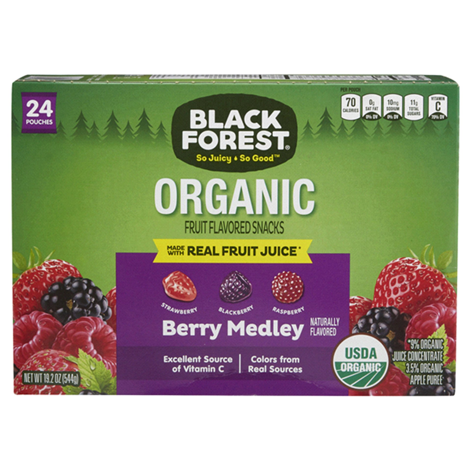 slide 1 of 1, Black Forest Organic Berry Medley Fruit Flavored Snacks, 24 ct / 1.25 oz