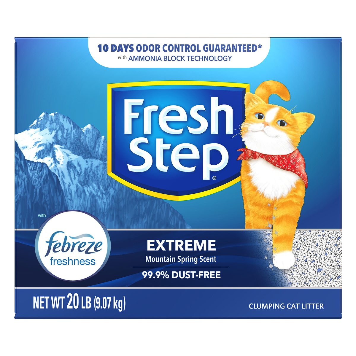 slide 1 of 6, Fresh Step Extreme Clumping Cat Litter Febreze Freshness, 20 lb
