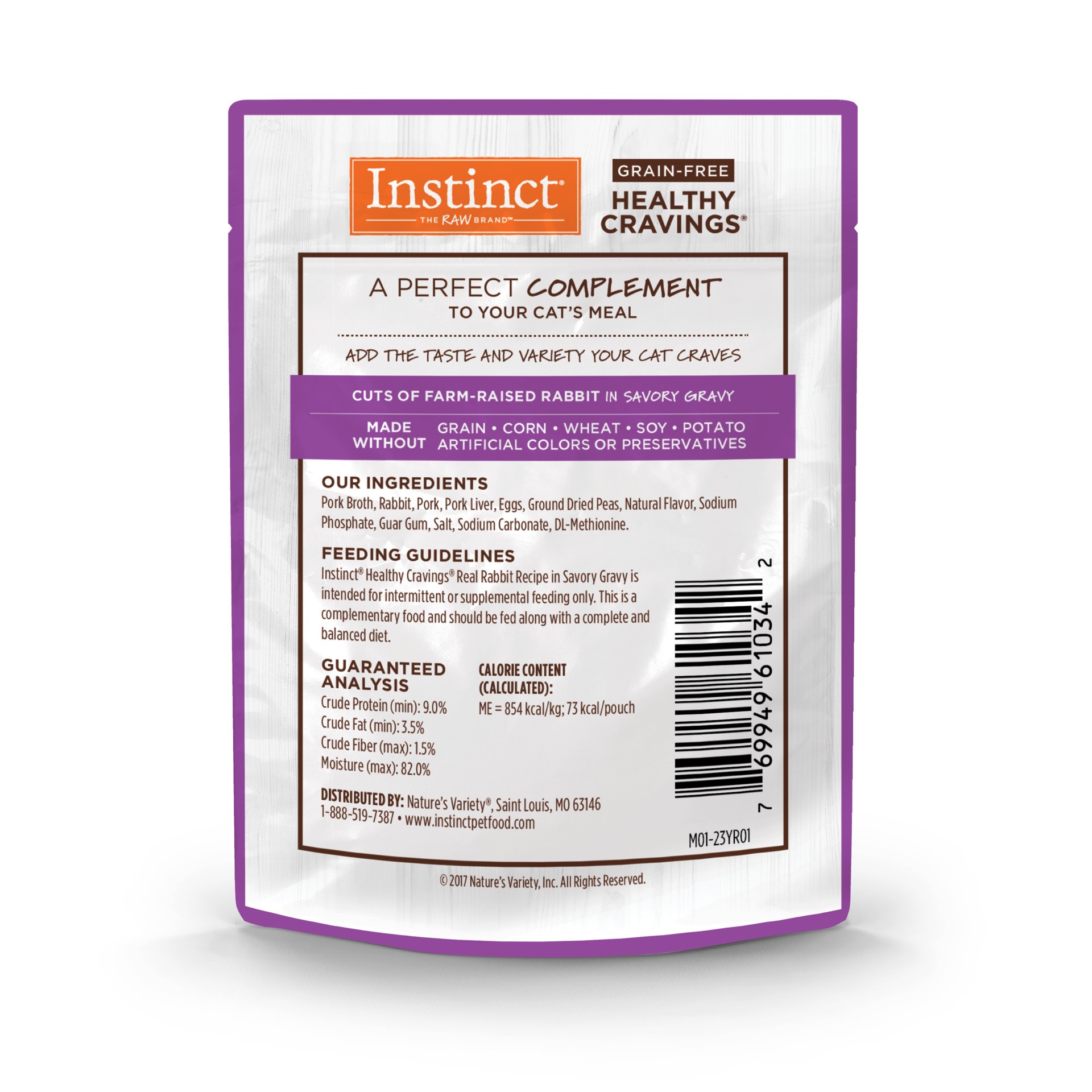slide 2 of 2, Instinct Healthy Cravings Rabbit Wet Cat Food Topper, 3 oz. Pouch, 0.19 lb