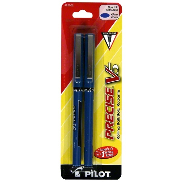 slide 1 of 1, Pilot Precise V5 Rolling Ball Extra Fine Blue Pens, 2 ct