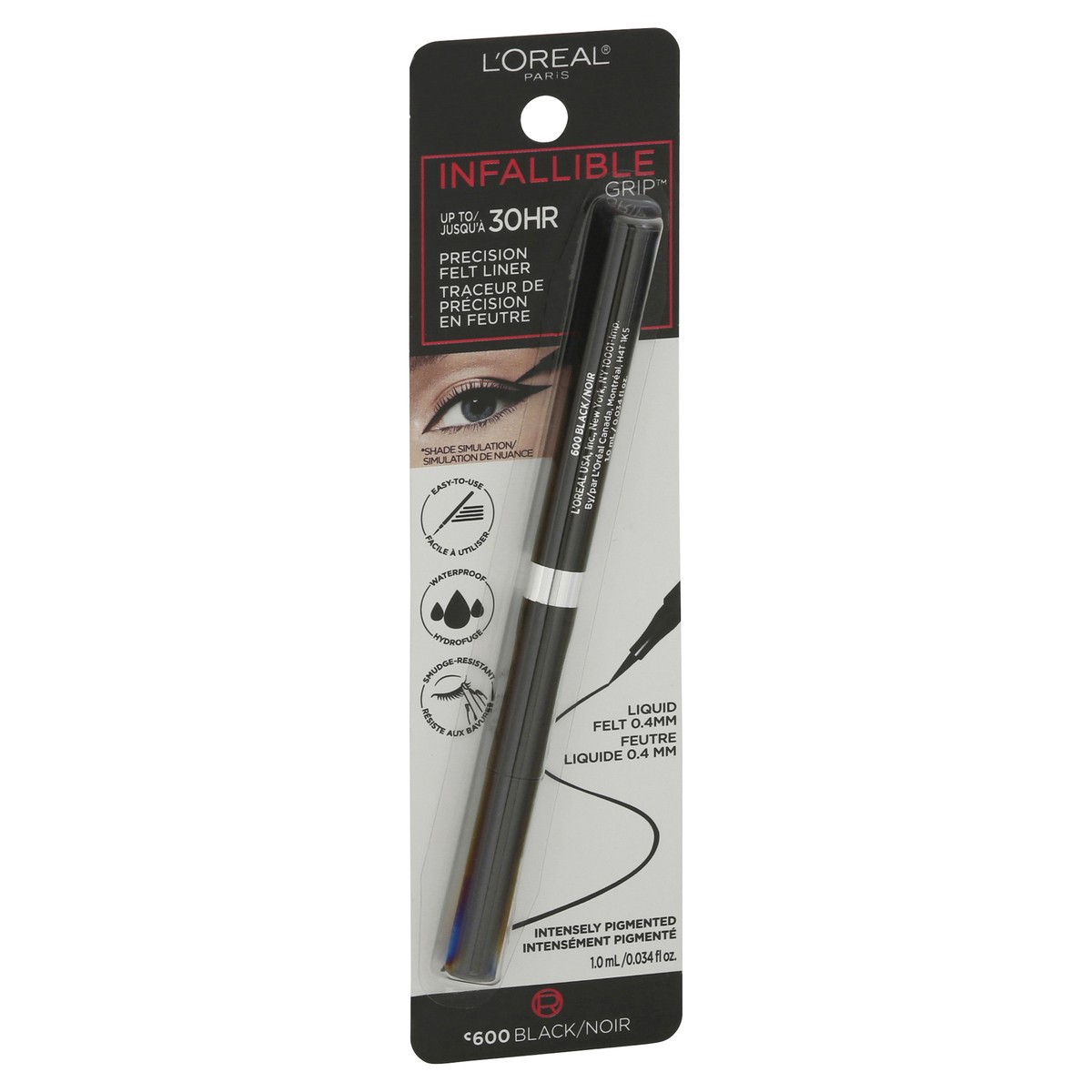 slide 8 of 9, L'Oréal Infallible Grip Black 600 Precision Felt Liner 0.034 fl oz, 1 ct