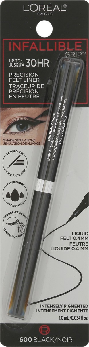 slide 9 of 9, L'Oréal Infallible Grip Black 600 Precision Felt Liner 0.034 fl oz, 1 ct