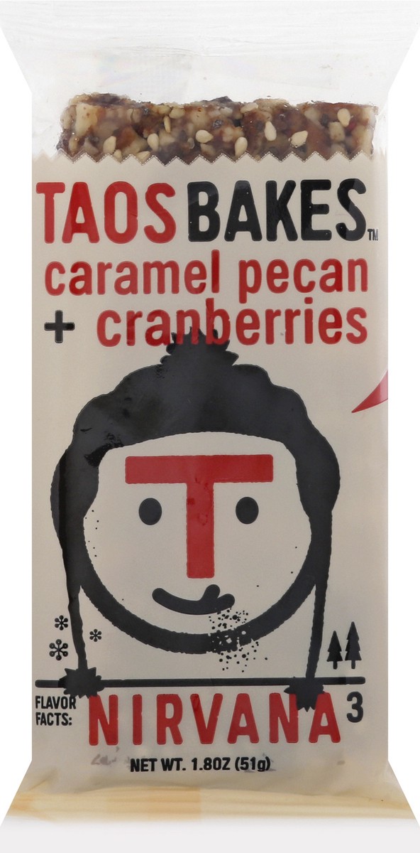 slide 2 of 12, Taos Bakes Caramel Pecan + Cranberries Bar 1.8 oz, 1.8 oz
