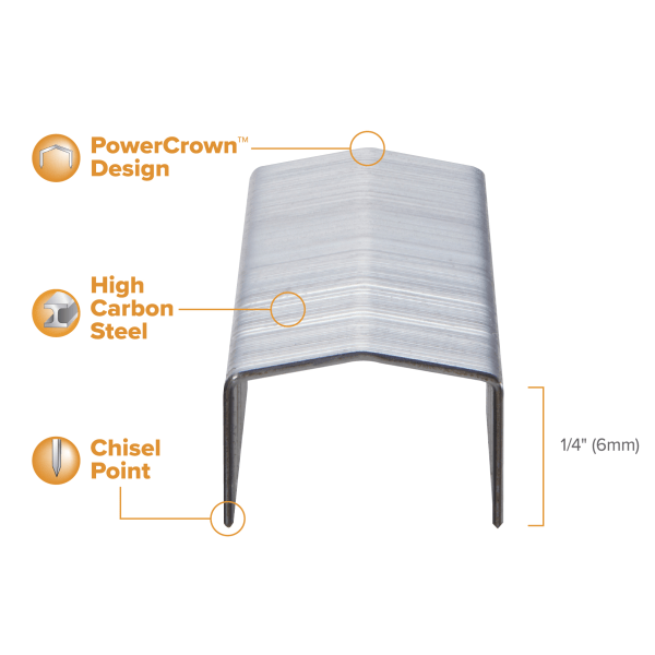 slide 4 of 6, Stanley Bostitch Full Strip B8 Staples, 1/4 Inch Leg Length, 5,000/Box, 5000 ct; 1/4 in