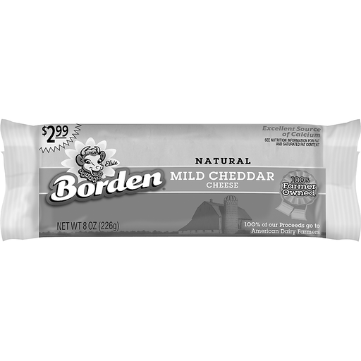 slide 3 of 5, Borden Natural Mild Cheddar Cheese $2.99 Prepriced 8 Oz. Brick, 8 oz