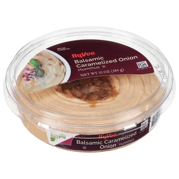slide 1 of 1, Hy-vee Balsamic Caramelized Onion Hummus, 10 oz
