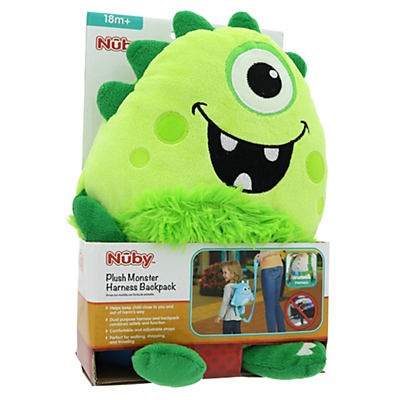 slide 1 of 1, Nuby Plush Monster Harness Backpack, 1 ct