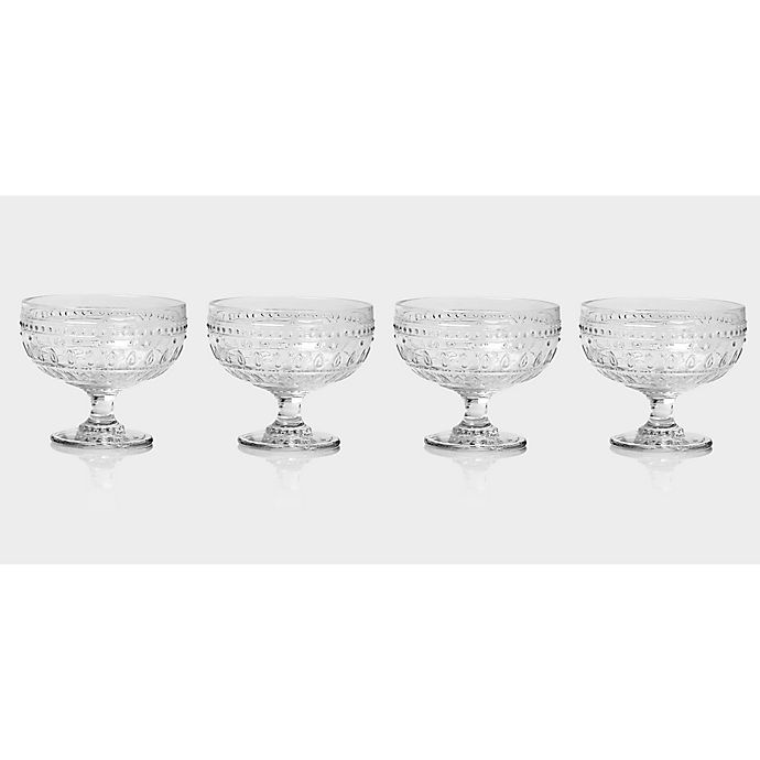 slide 2 of 4, Euro Ceramica Fez Clear Footed Compote Glasses, 4 ct