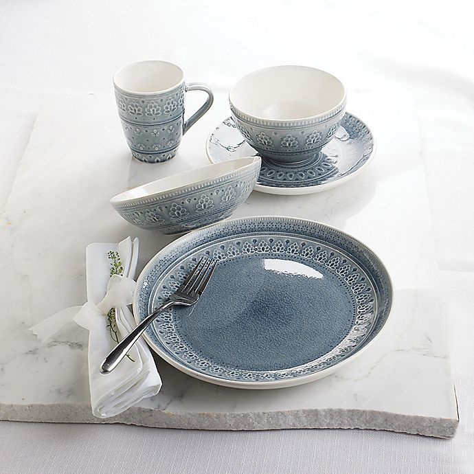 slide 4 of 7, Euro Ceramica Fez Dinnerware Set - Grey, 20 ct