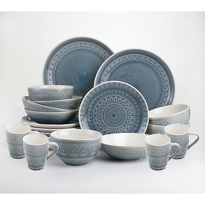 slide 7 of 7, Euro Ceramica Fez Dinnerware Set - Grey, 20 ct