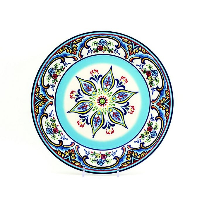 slide 3 of 7, Euro Ceramica Zanzibar Dinnerware Set - Blue/Yellow, 16 ct