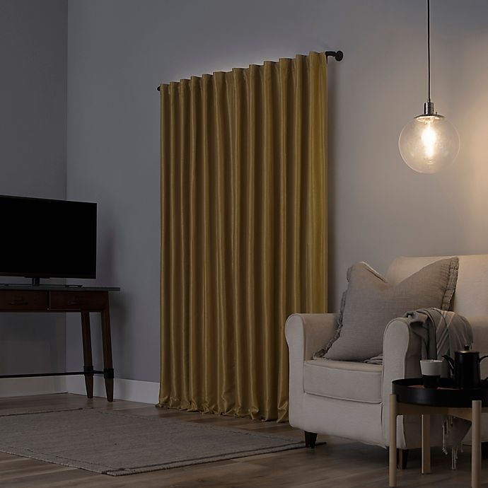 slide 2 of 10, Sun Zero Evelina Extreme Blackout Thermal Window Curtain Panel - Gold, 95 in