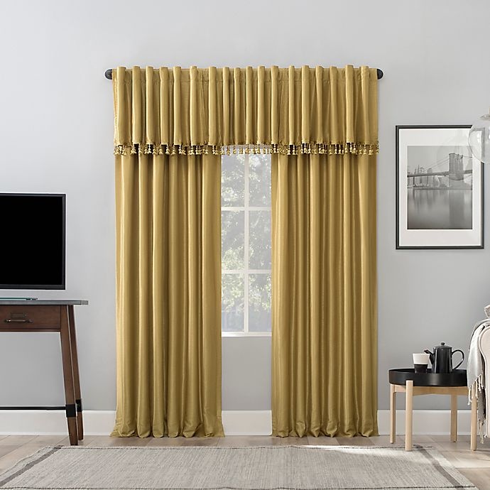 slide 9 of 10, Sun Zero Evelina Extreme Blackout Thermal Window Curtain Panel - Gold, 95 in