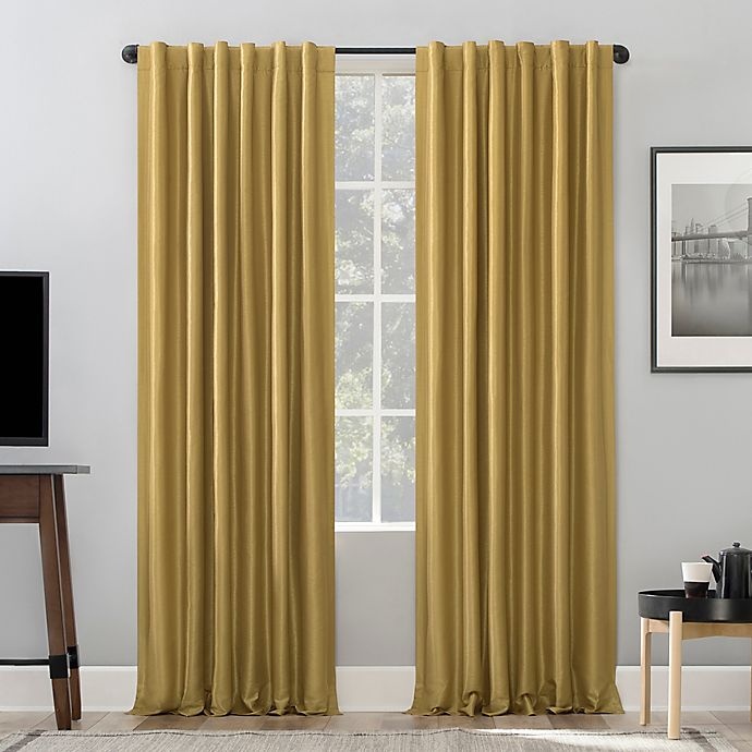 slide 1 of 10, Sun Zero Evelina Extreme Blackout Thermal Window Curtain Panel - Gold, 95 in