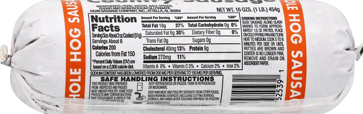 slide 5 of 5, Dean's Sausage 16 oz, 16 oz