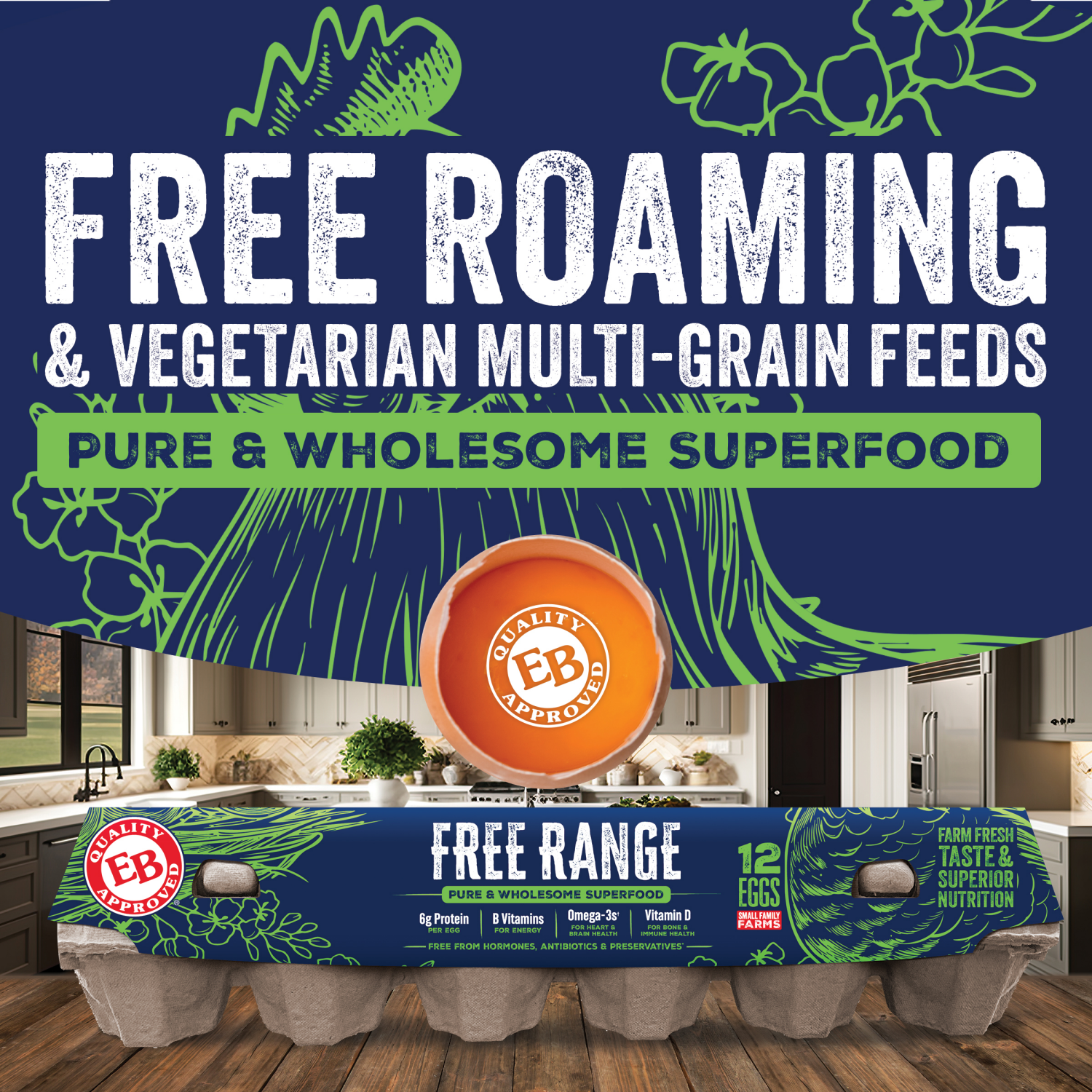 slide 3 of 8, Eggland's Best Free Range Large Brown Eggs, 12 count, 12 ct