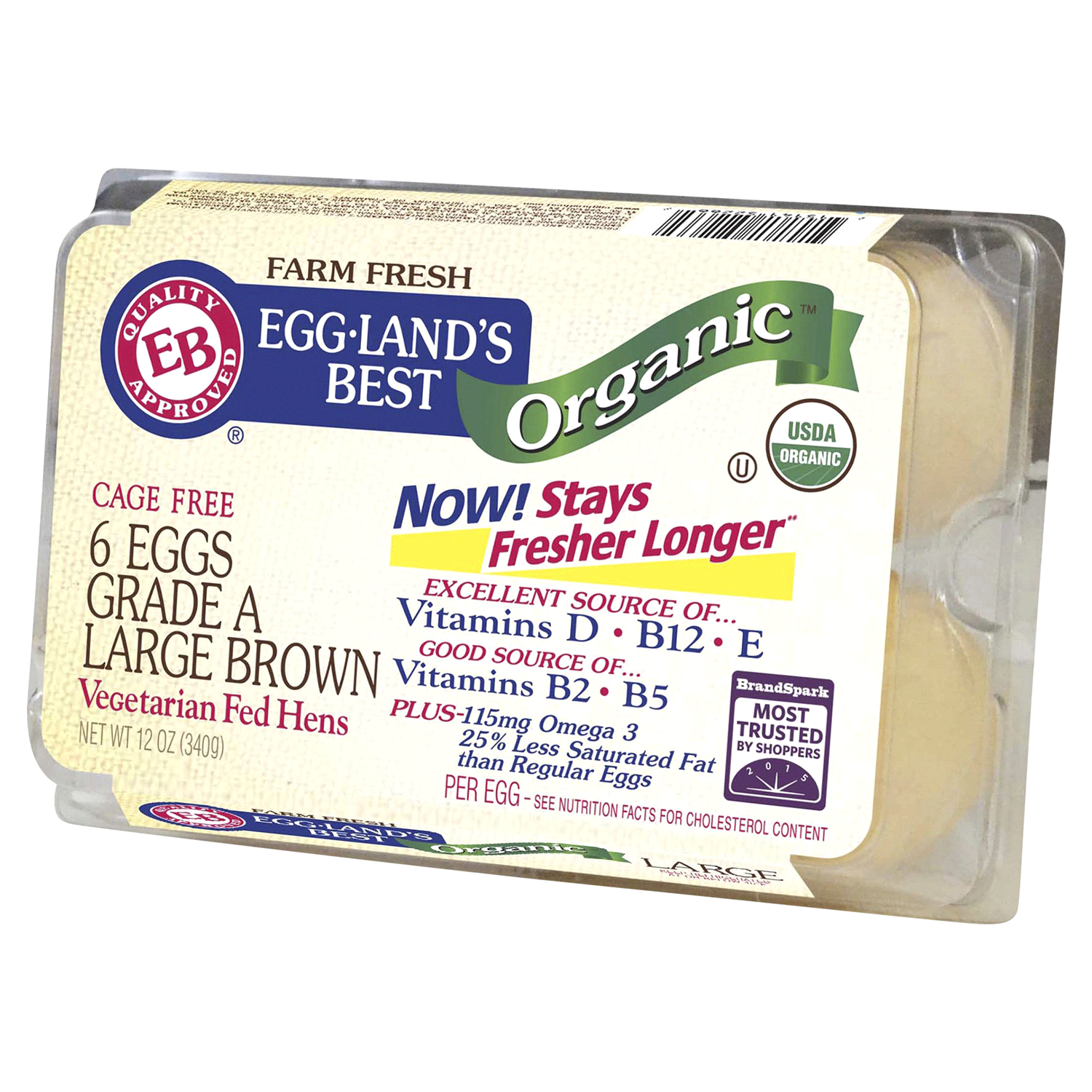 slide 1 of 2, Eggland's Best Organic Large Brown Eggs - 6 ct, 6 ct