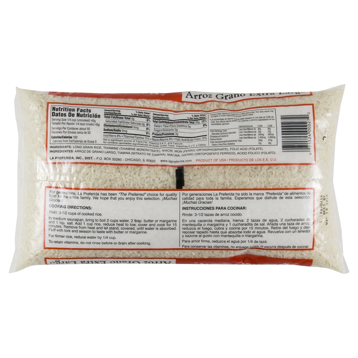 slide 2 of 2, La Preferida Rice 5 lb, 5 lb