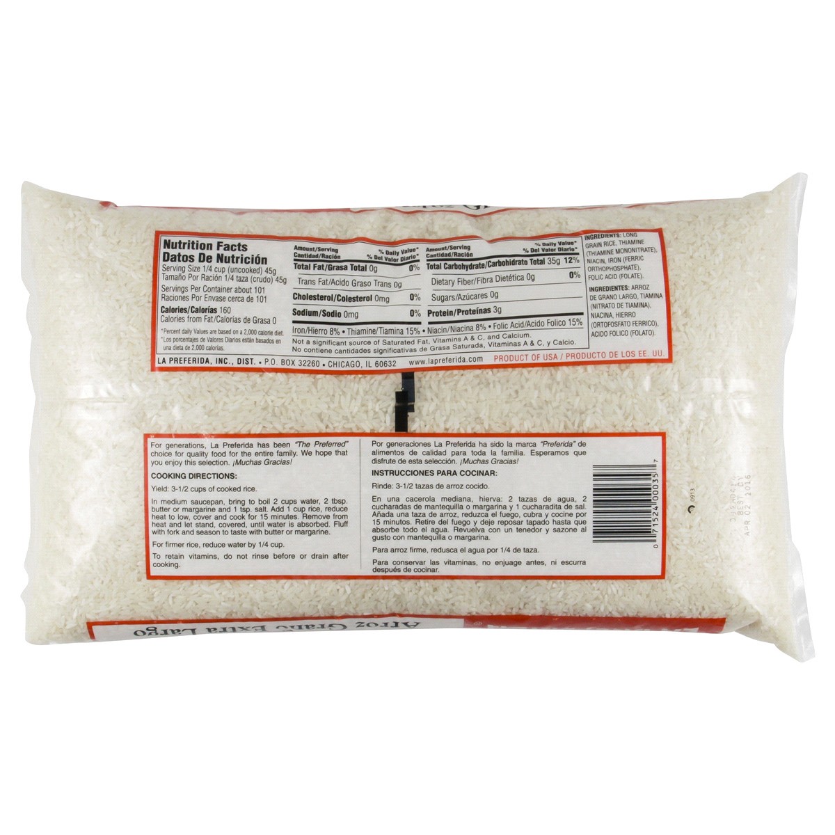 slide 2 of 2, La Preferida Extra Long Grain Rice, 10 lb