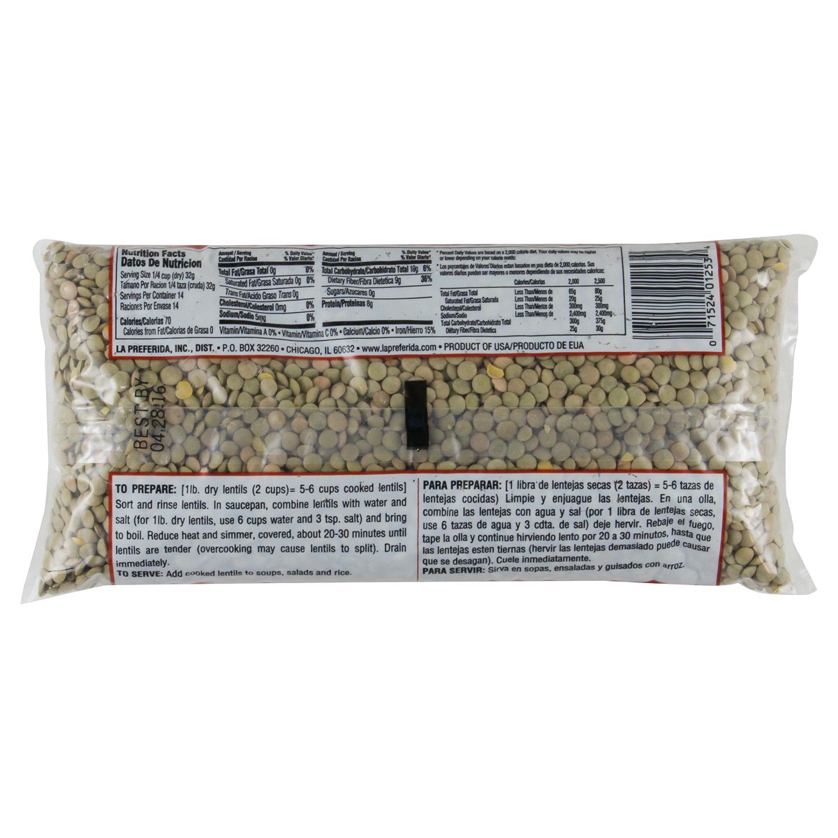 slide 2 of 2, La Preferida Lentils 16 oz, 16 oz