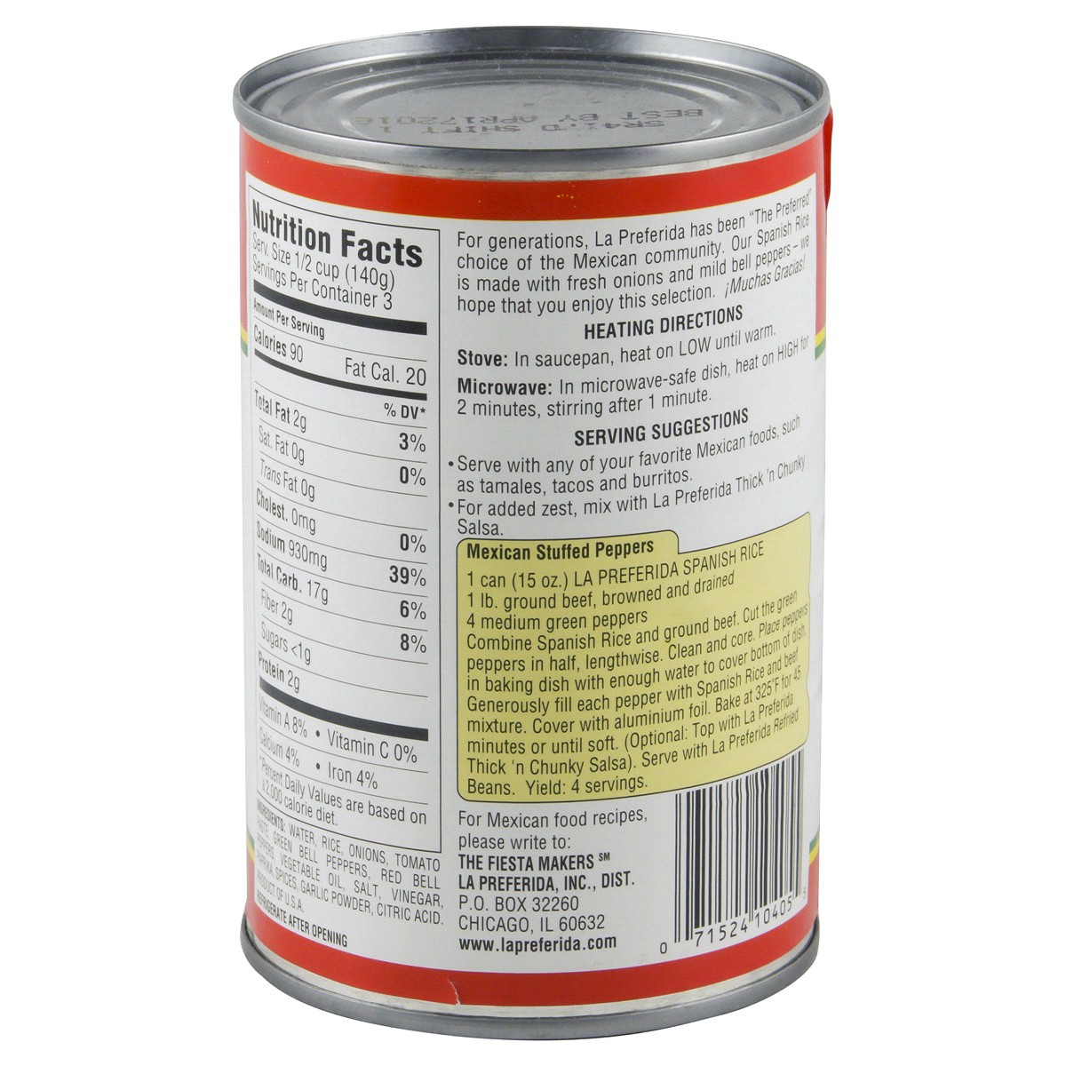 slide 4 of 4, La Preferida Spanish Rice with Bell Peppers and Onions, 15 oz