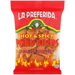 Hot & Spicy Pork Rinds-Chicharrones - 2 Oz