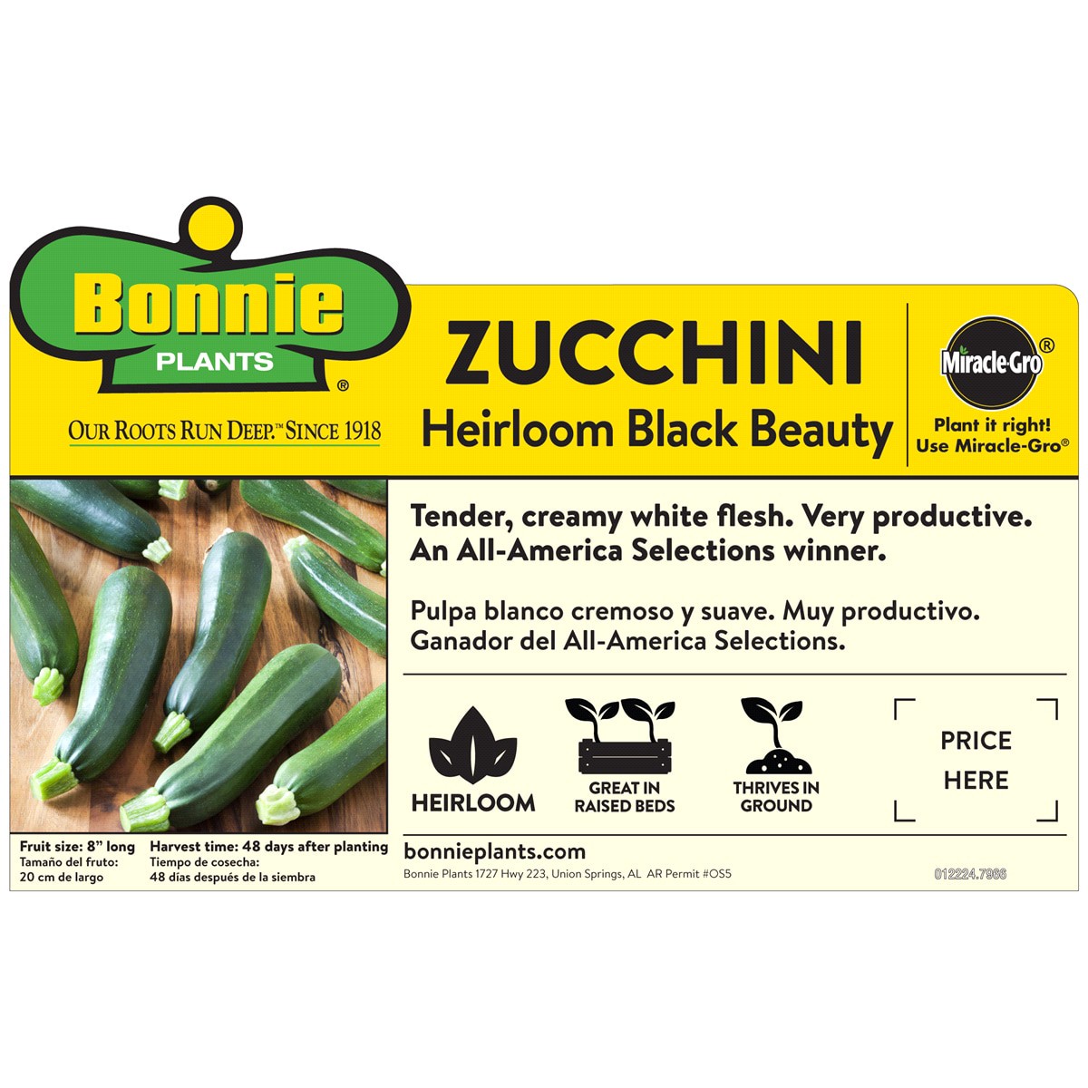 slide 2 of 5, Bonnie Plants Zucchini - Black Beauty, 19.3 oz