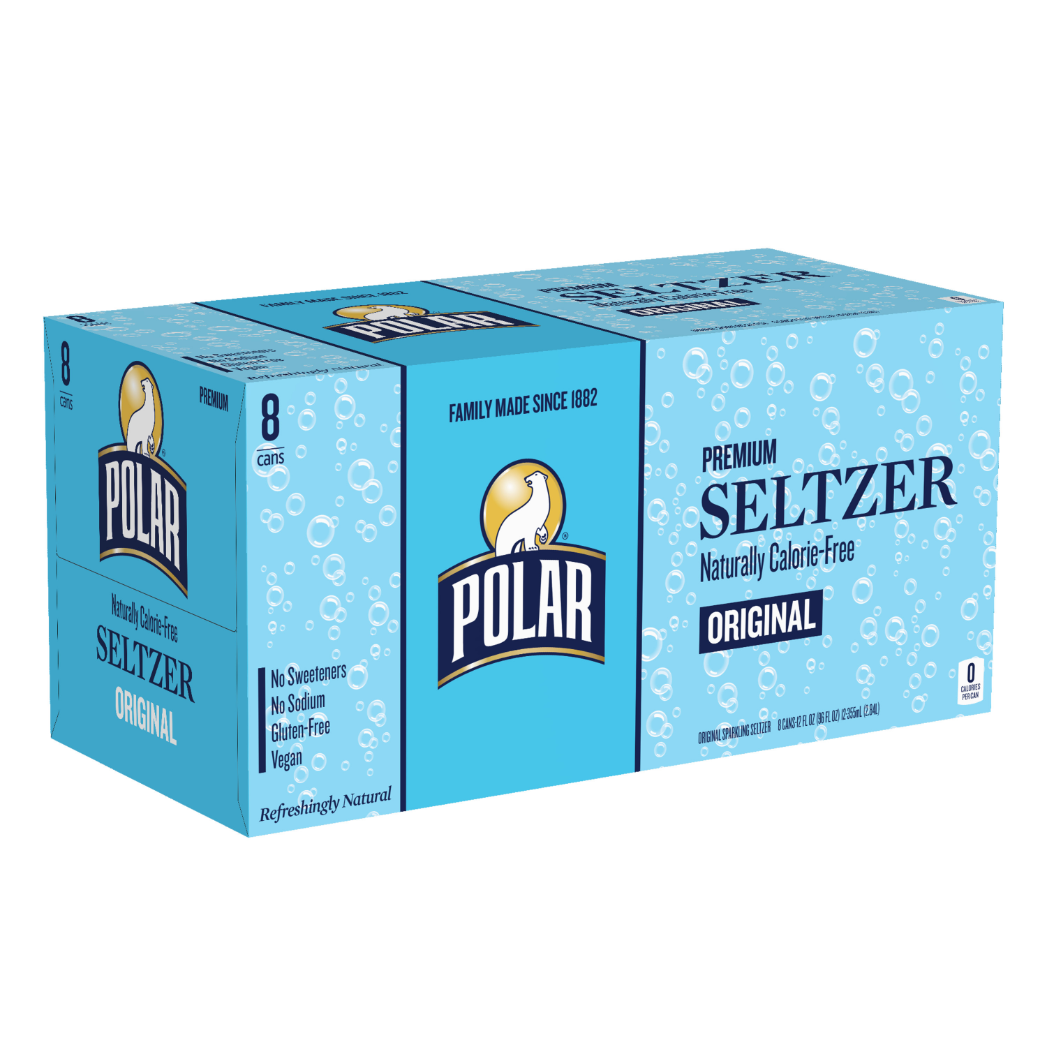slide 1 of 2, Polar Seltzer - 8pk 12oz - Original, 8 ct; 12 fl oz