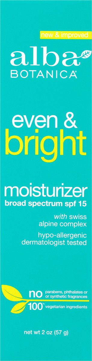 slide 6 of 9, Alba Botanica Even & Bright Broad Spectrum SPF 15 Moisturizer 2 oz. Box, 2 oz