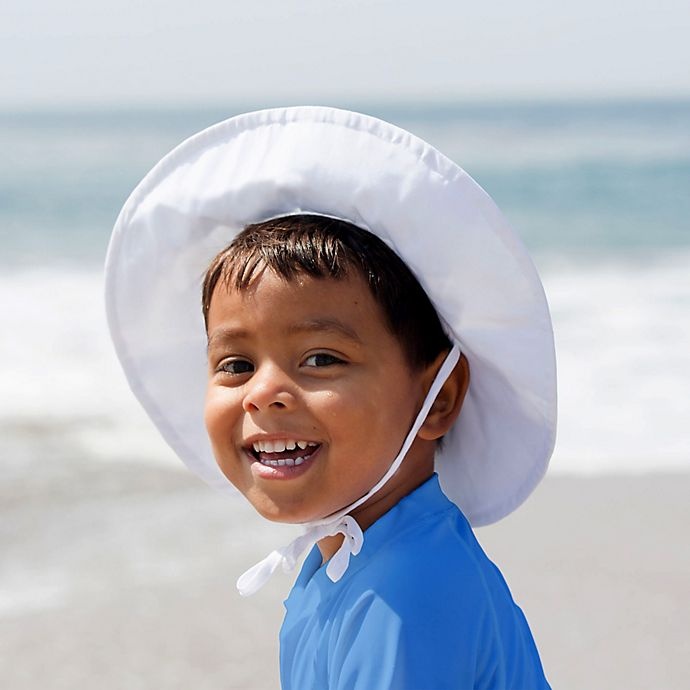 slide 2 of 4, i play. by Green Sprouts Newborn Brim Sun Hat - White, 1 ct