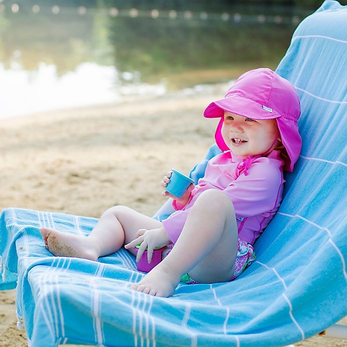 slide 2 of 4, i play. by Green Sprouts Newborn Sun Flap Hat - Hot Pink, 1 ct