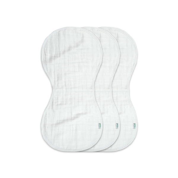 slide 9 of 9, Green Sprouts Organic Cotton Muslin Burp Cloths - White, 3 ct