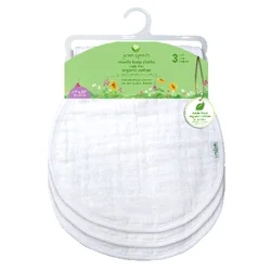 Green Sprouts Organic Cotton Muslin Burp Cloths - White