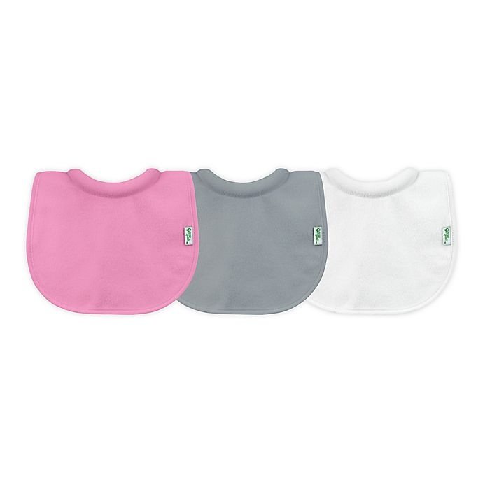 slide 1 of 1, Green Sprouts Milk Catcher Stay-Dry Bibs - Pink and Grey, 3 ct