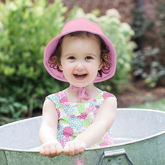 slide 2 of 3, i play. by Green Sprouts Newborn Breathable Bucket Sun Protection Hat - Pink, 1 ct