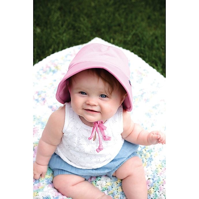 slide 3 of 3, i play. by Green Sprouts Newborn Breathable Bucket Sun Protection Hat - Pink, 1 ct