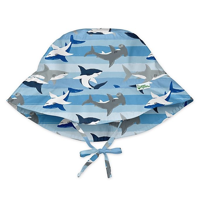 slide 1 of 1, i play. by Green Sprouts Size 2T-4TShark Bucket Sun Protection Hat - Blue, 1 ct